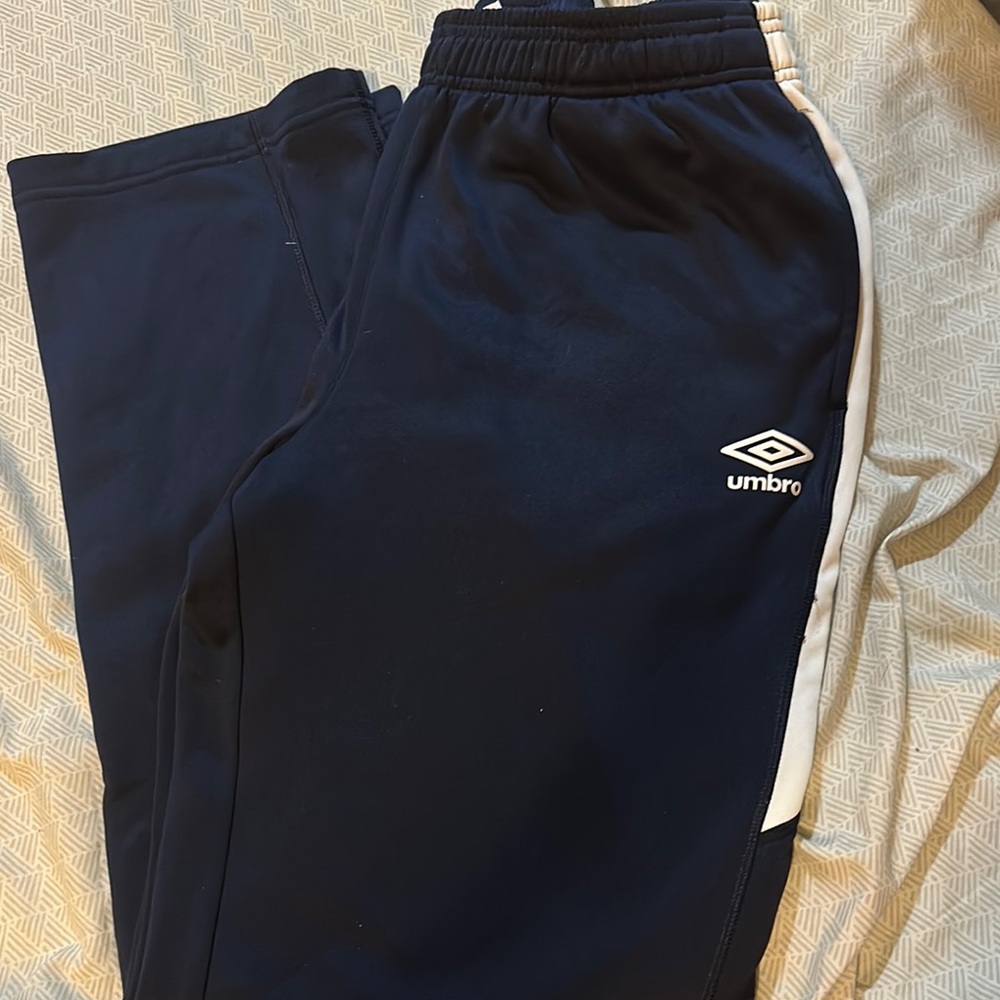 Umbro Blue and White Joggers with Elastic Waistband